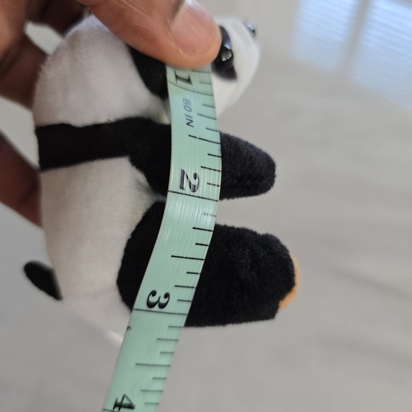 Panda keychain stuffed animal white black Plush keyholder New - Picture 6 of 8